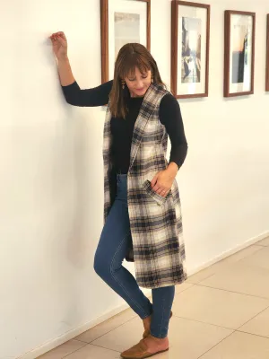 Kim Coat Navy check