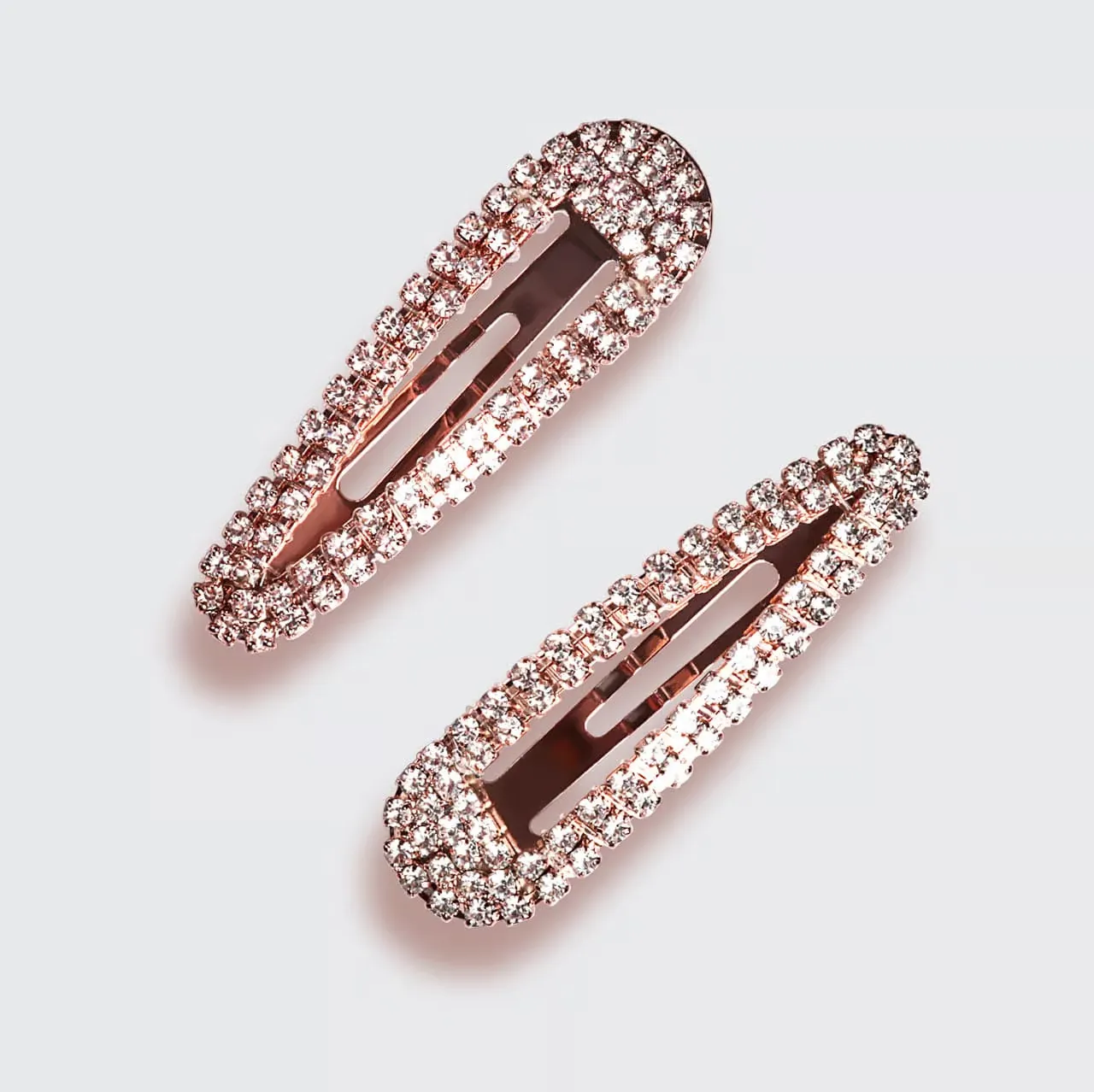 Kitsch - Mini Rhinestone Snap Clips - Rose Gold