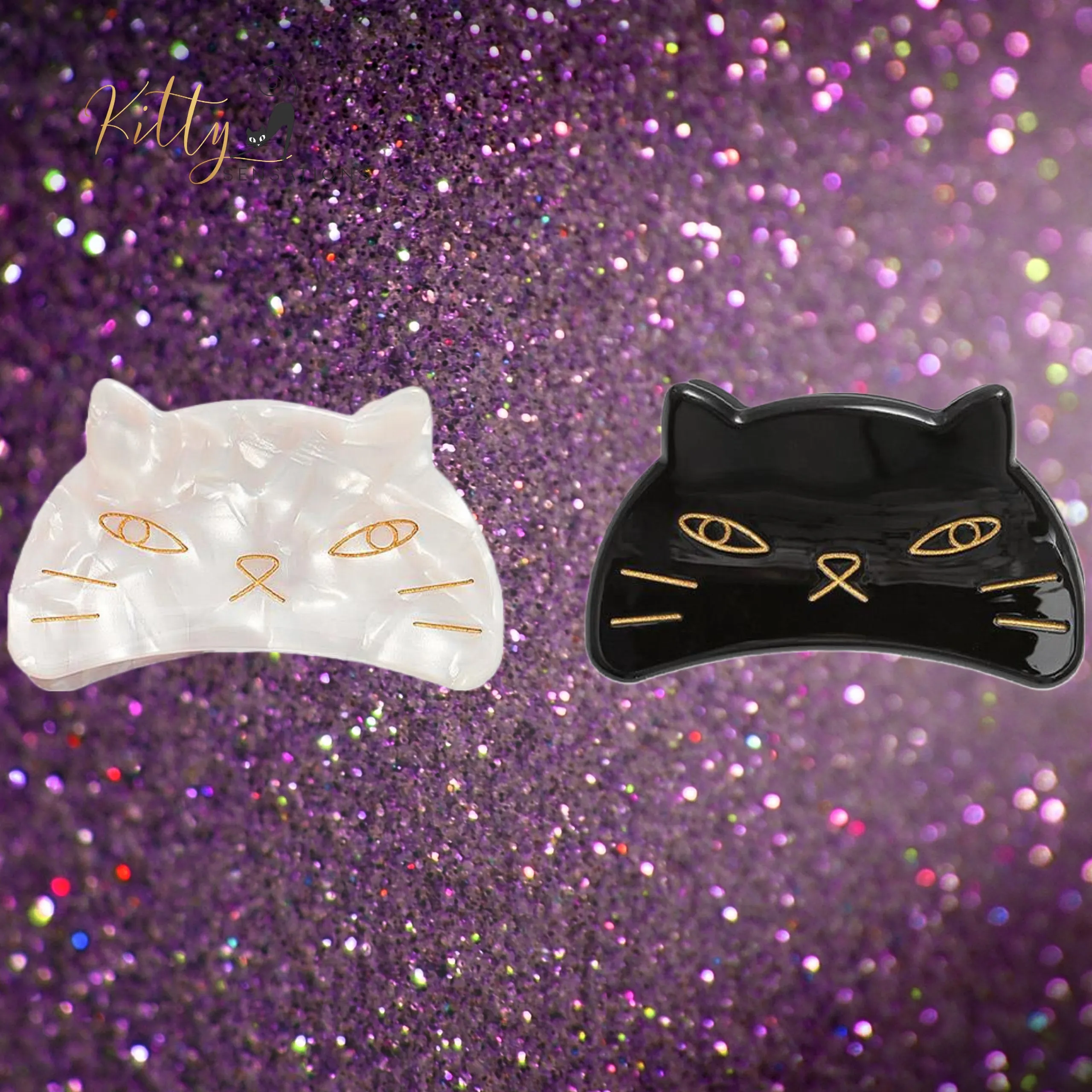 Kitty Face Hair Claw - Large (High Quality Acetate)