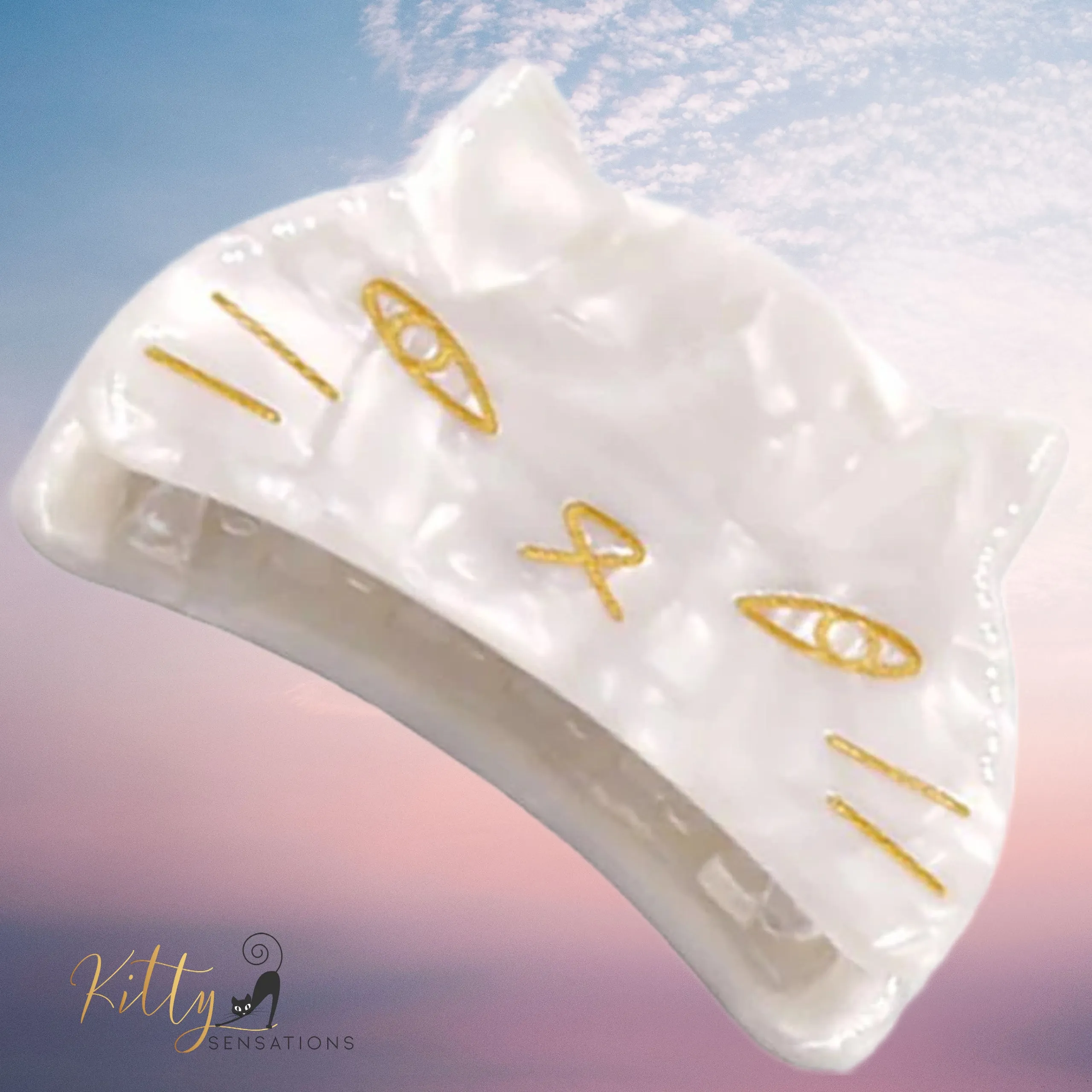 Kitty Face Hair Claw - Large (High Quality Acetate)