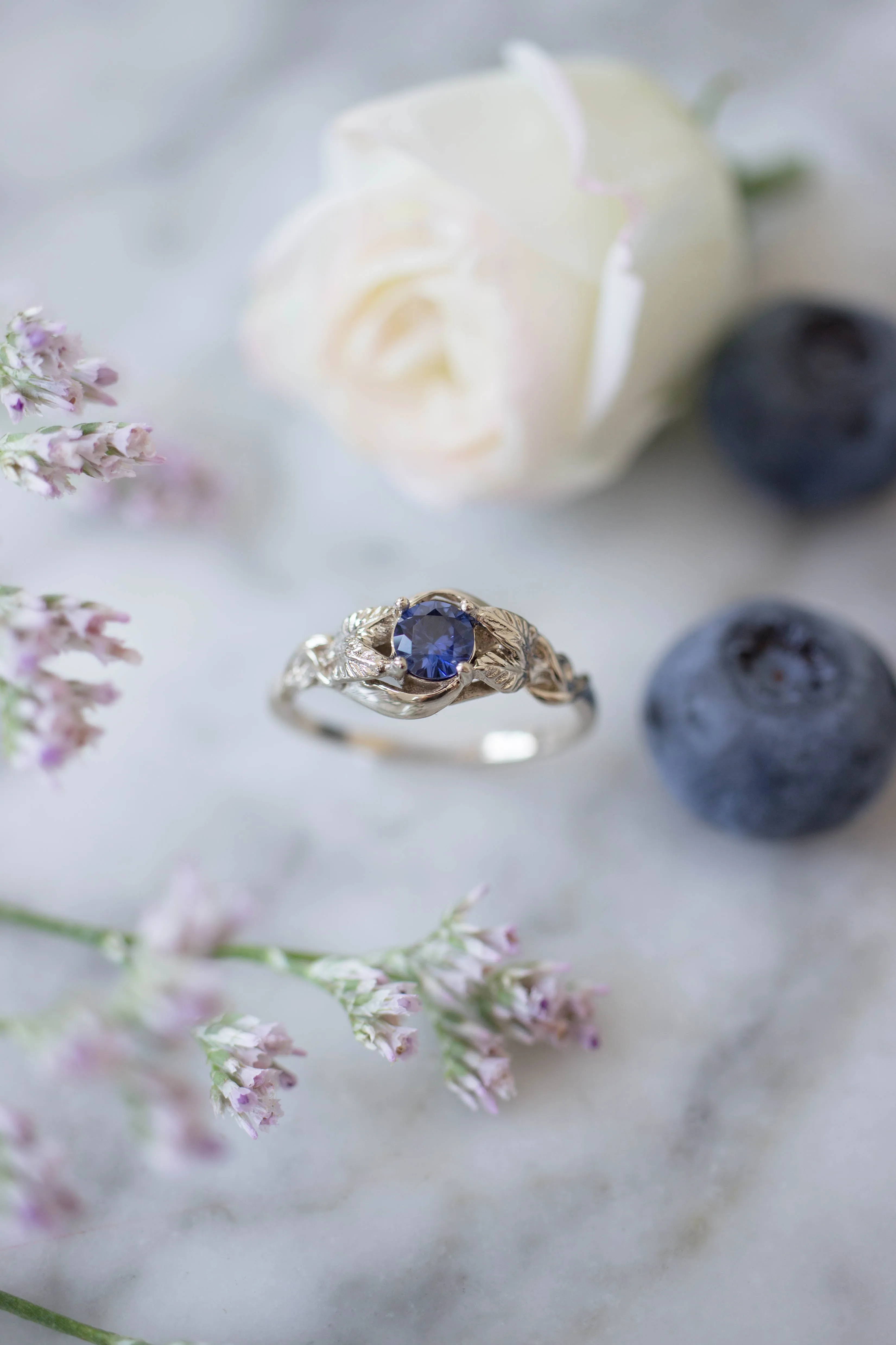 Lab created sapphire engagement ring / Azalea