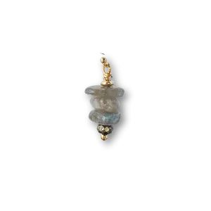 Labradorite and gold charm