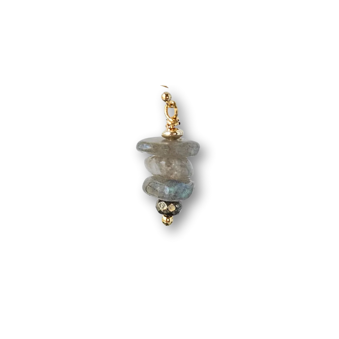 Labradorite and gold charm