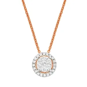 London 9ct Rose Gold 0.20 Carat tw Diamond Pendant