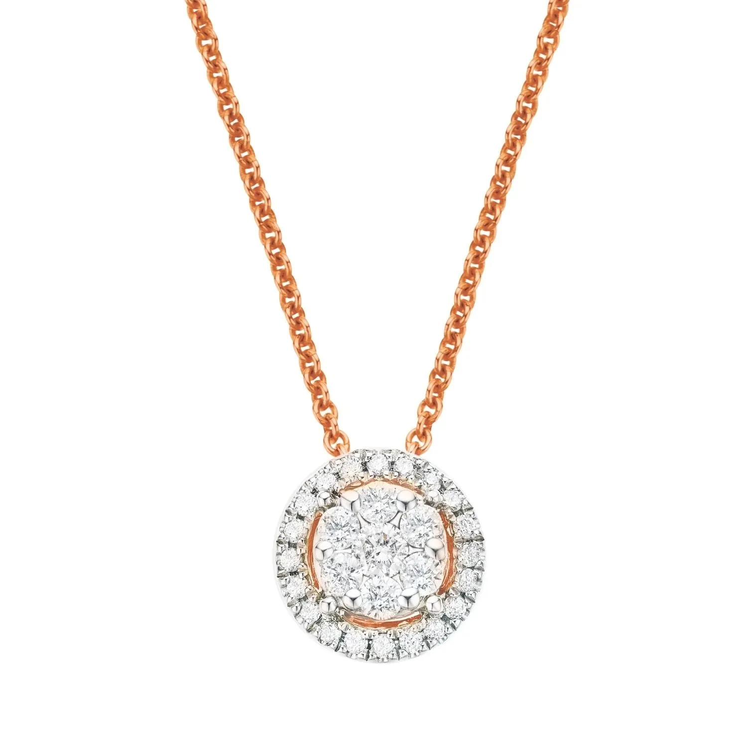 London 9ct Rose Gold 0.20 Carat tw Diamond Pendant