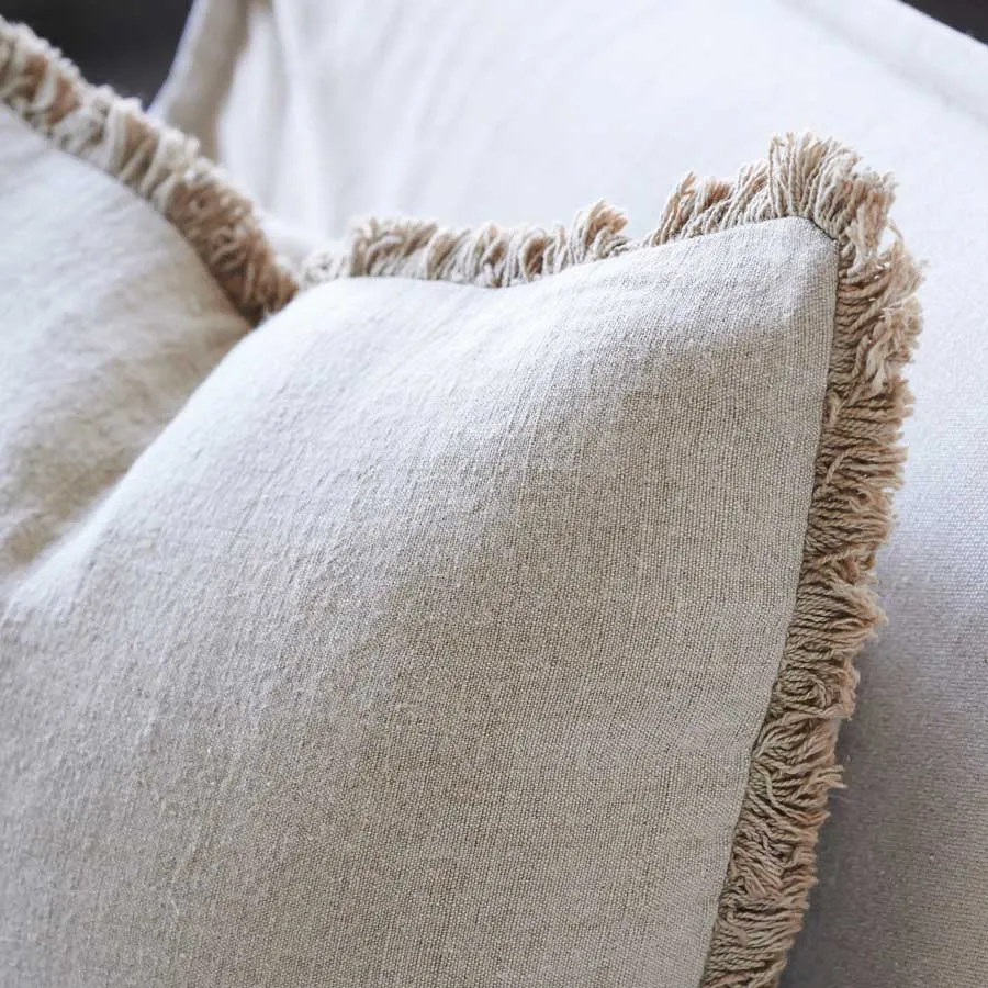 Luca® Boho Linen Cushion - Natural