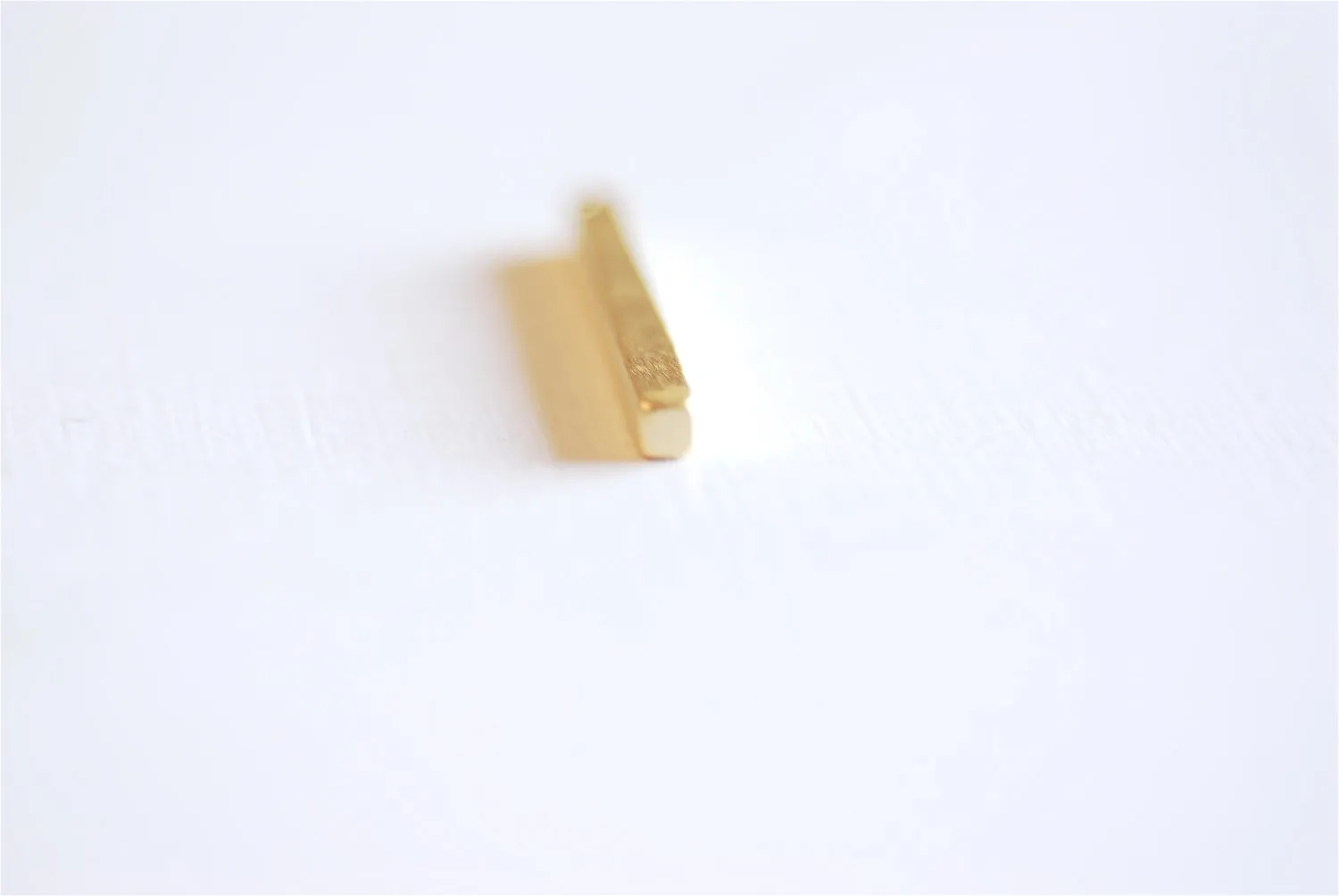 Matte Vermeil Gold Rectangle Bar Drop- 18k gold plated over Sterling Silver Bar, Gold Bar Column, Gold Bar Dangle Charm, Stamping, 238