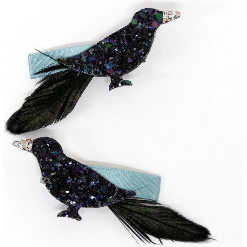 Meri Meri Halloween Glitter Crow Hair Clips