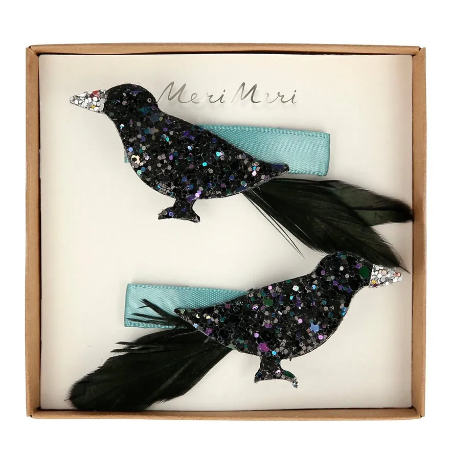 Meri Meri Halloween Glitter Crow Hair Clips