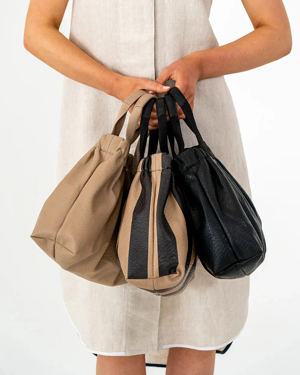 Montague Tote Latte Stripe