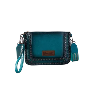 Montana West Women's Wrangler Rivets Studded Wristlet Turquoise Crossbody