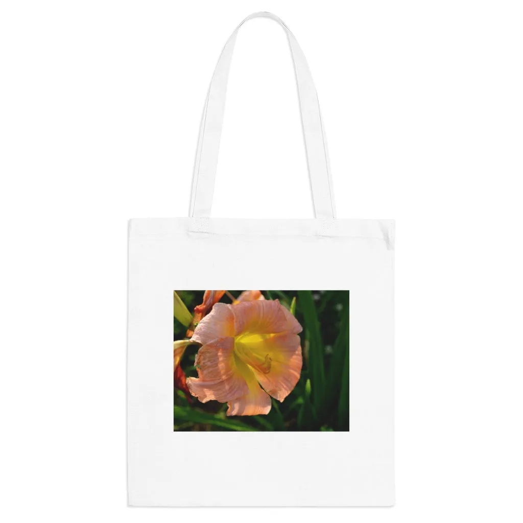 Peach and Yellow Flower Tote Bag