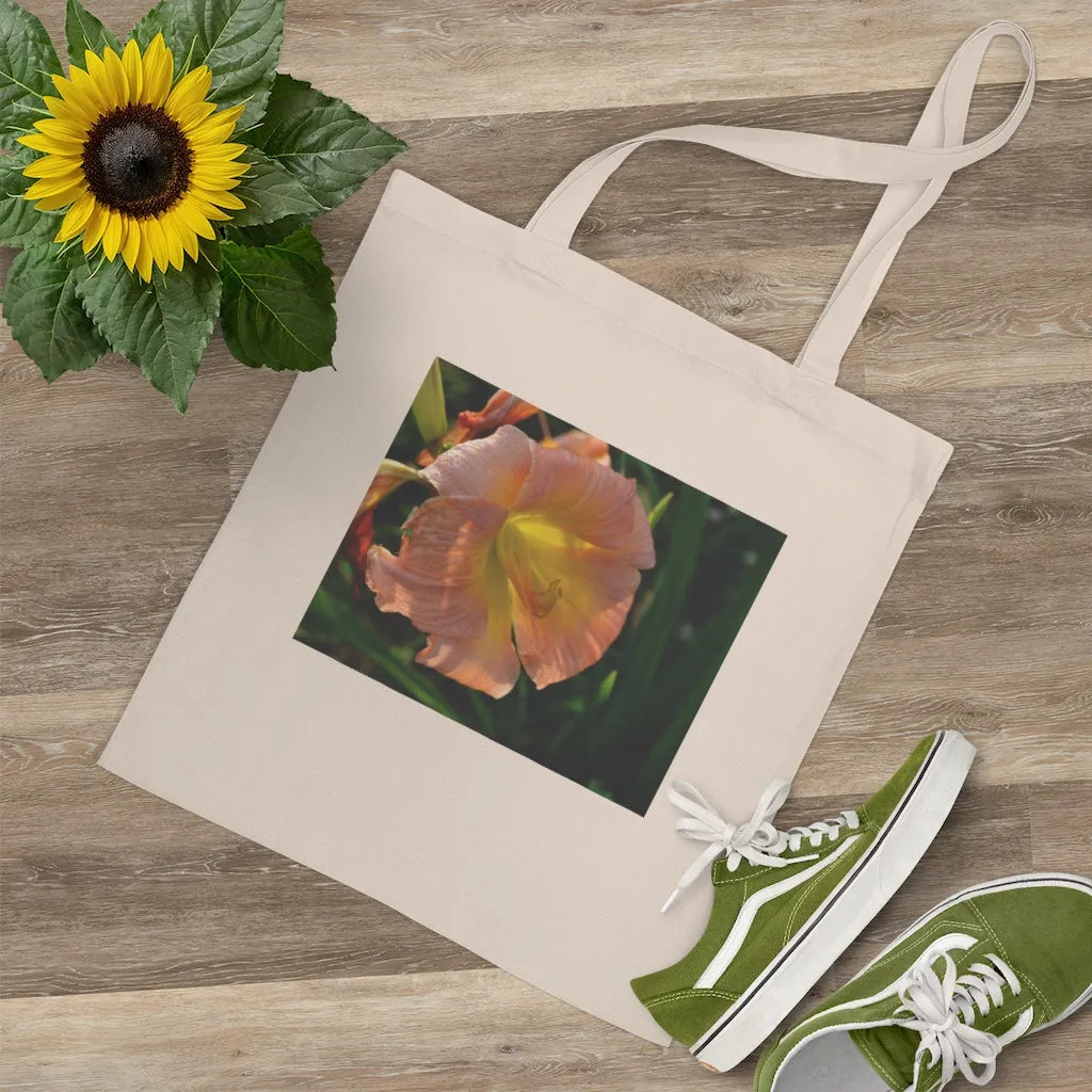 Peach and Yellow Flower Tote Bag