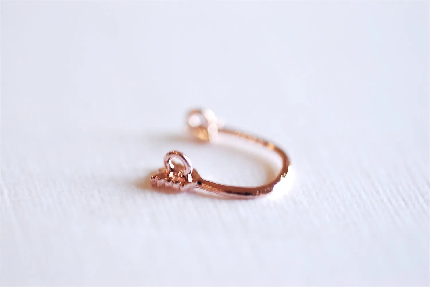 Pink Rose Gold Vermeil Curved Arrow Connector Charm- 18k gold over Sterling Silver Arrow Connector Charm Link, Thin Bent Arrow Connector,288