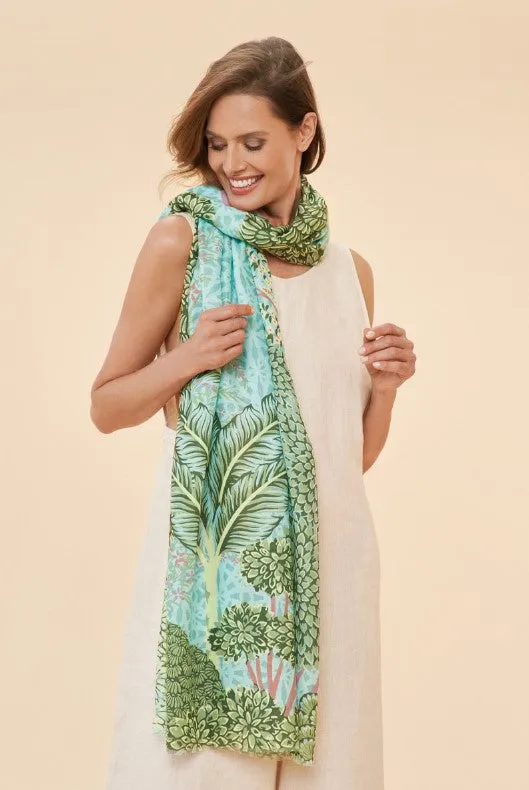 POWDER DESIGN SECRET PARADISE SCARF - AQUA MULTI - PRI183