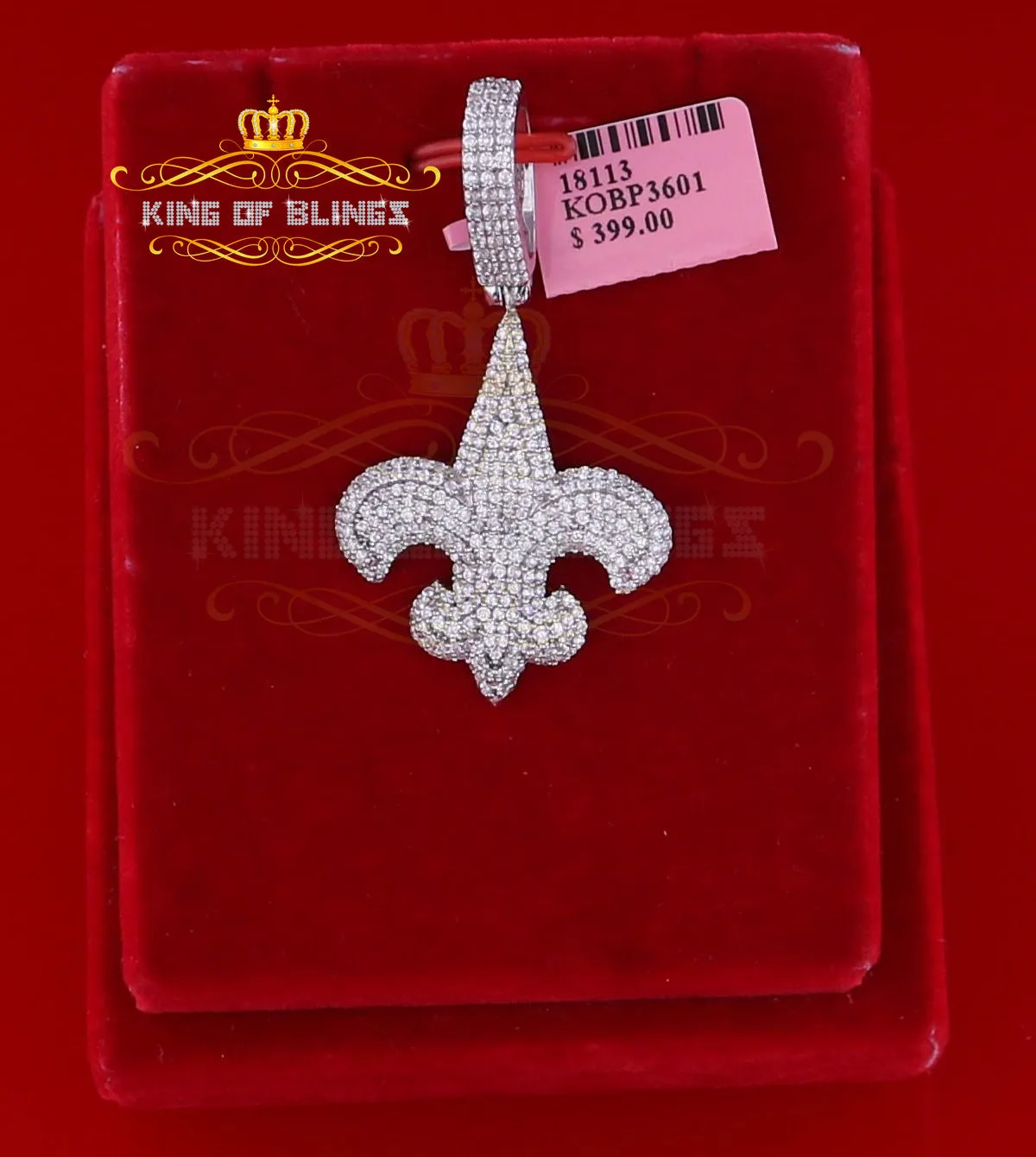 Promise Sterling Silver Fleur de Lis White Pendant with 7.04ct Cubic Zirconia