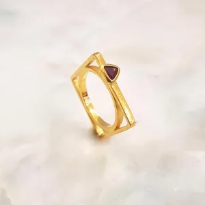 Rhodolite Garnet Minette Cube Ring