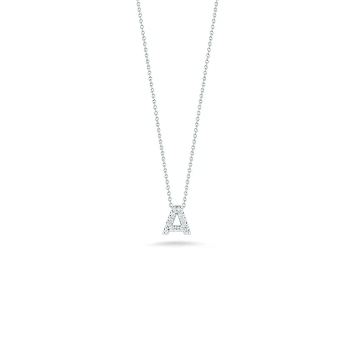 Roberto Coin Tiny Treasures Diamond Love Letter “A” Necklace