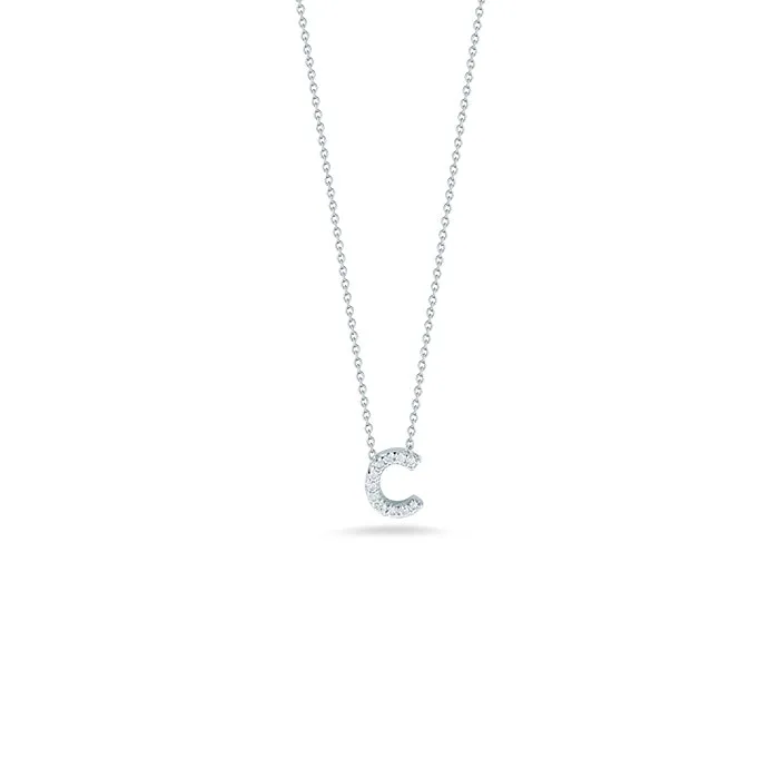 Roberto Coin Tiny Treasures Diamond Love Letter “C” Necklace