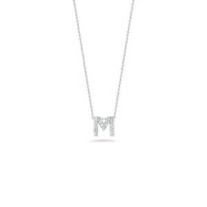 Roberto Coin Tiny Treasures Diamond Love Letter “M” Necklace