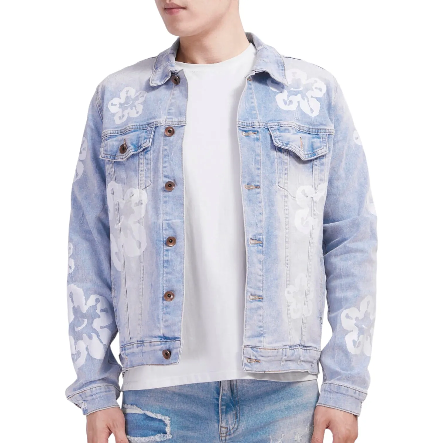 ROKU STUDIO: Tear Drip Denim Jacket RK6481236