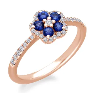 Rose Gold Sapphire & Diamond Heirloom Ring