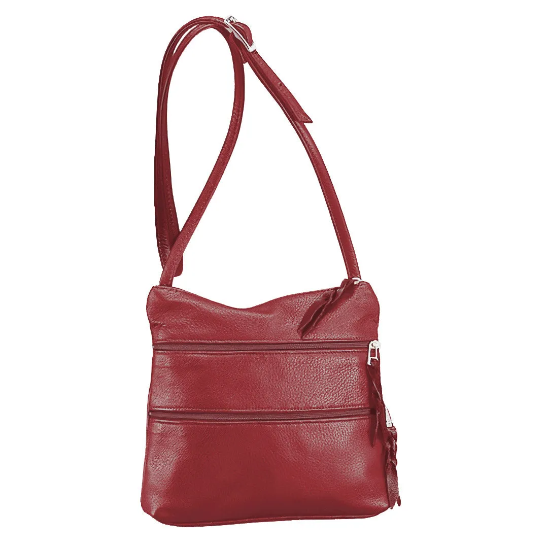 Sven multi-zip leather crossbody bag