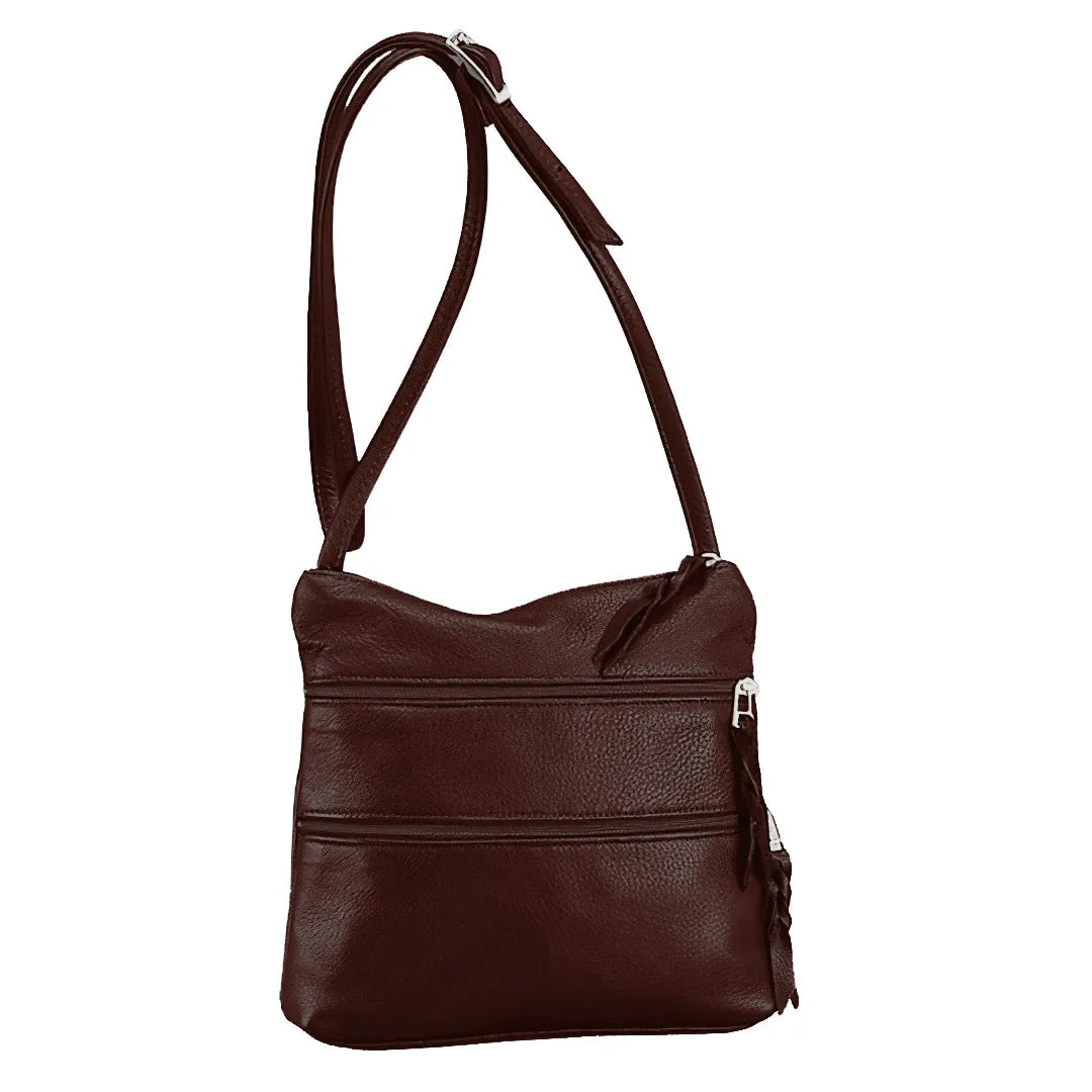 Sven multi-zip leather crossbody bag