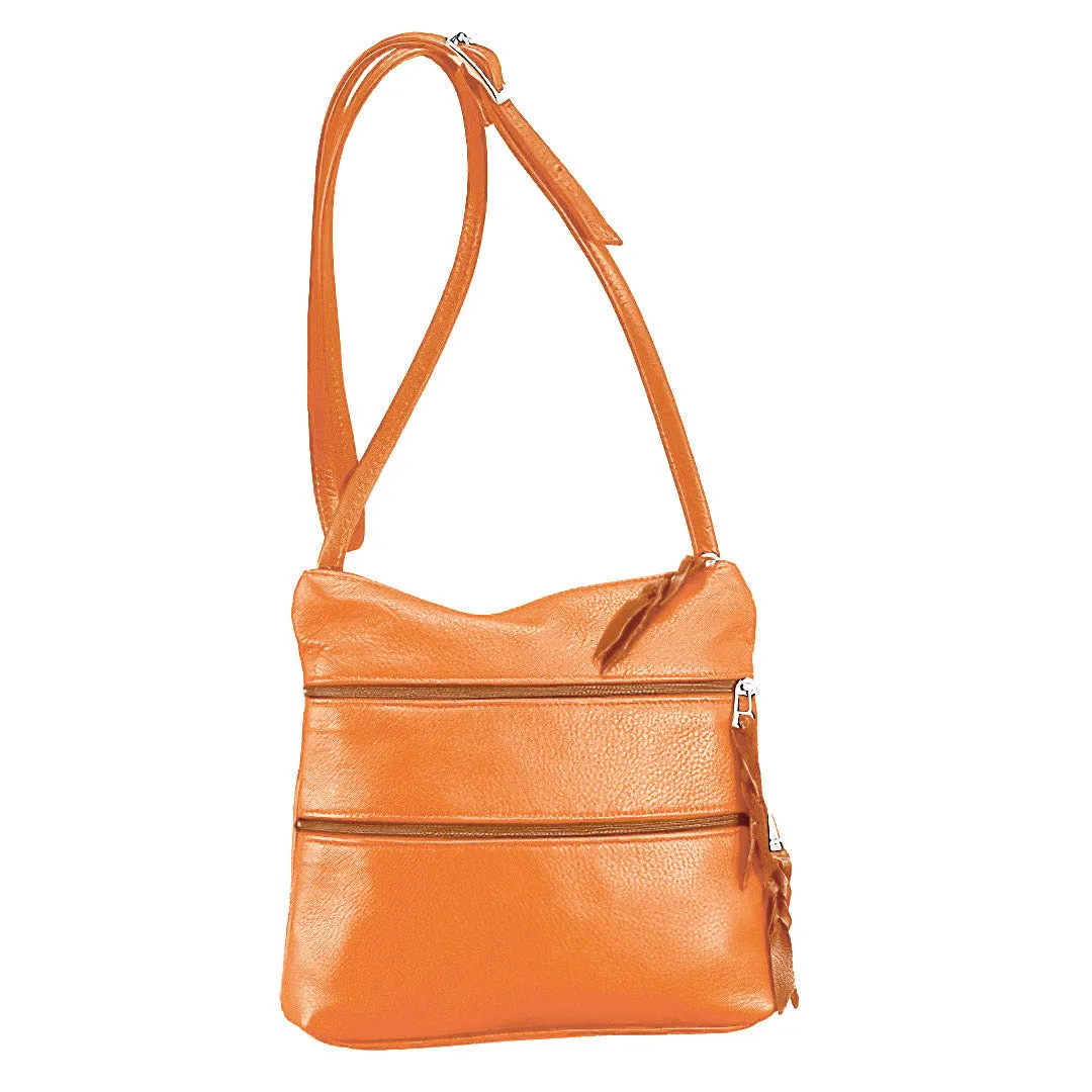 Sven multi-zip leather crossbody bag