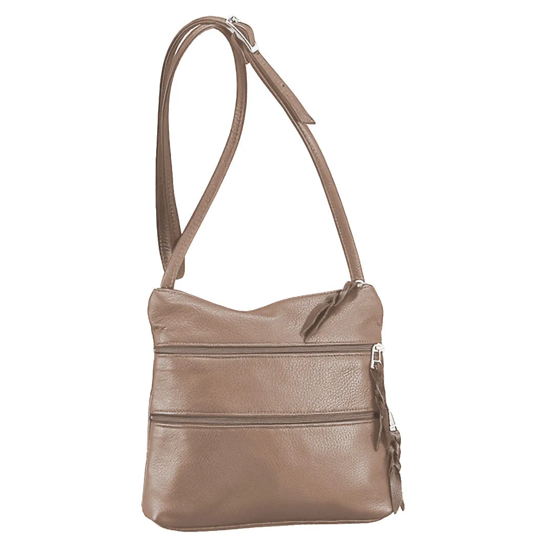 Sven multi-zip leather crossbody bag