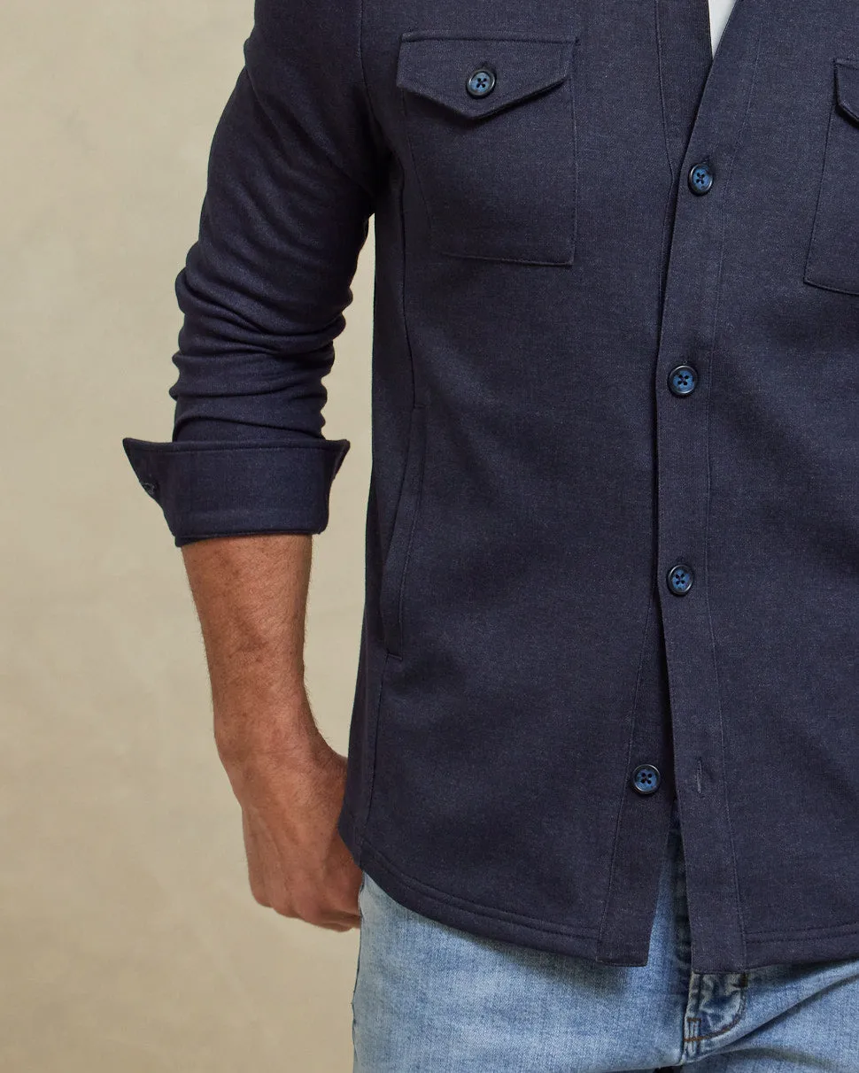 The Conrad - Brushed Knit Chore Coat - Indigo Blue