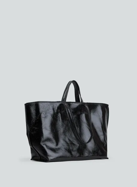 Tote lacquer wool | grey