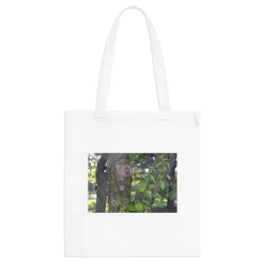 Tree Stump and Green Leaves Tote Bag