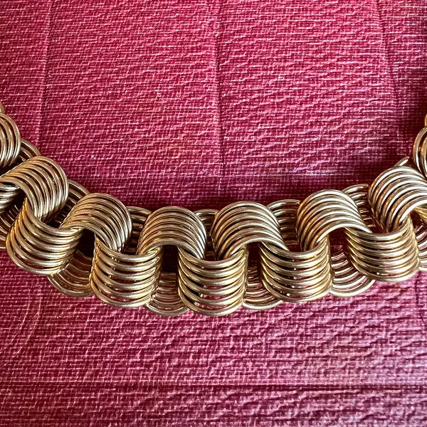 Vintage Coil Gold Link Necklace