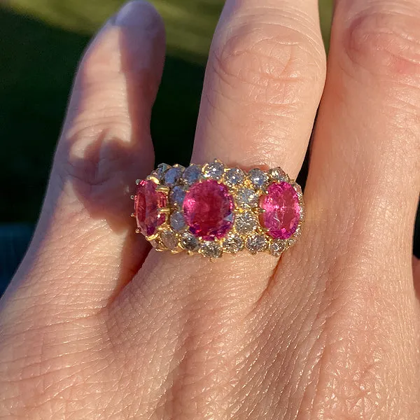 Vintage Tourmaline & Diamond Ring