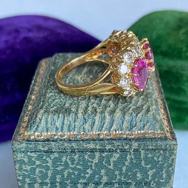 Vintage Tourmaline & Diamond Ring