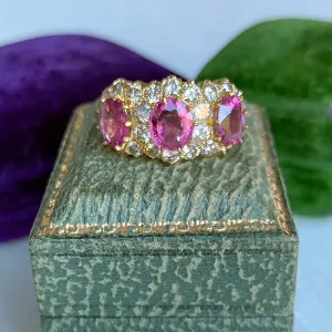 Vintage Tourmaline & Diamond Ring