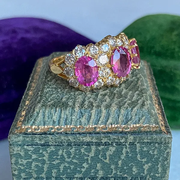 Vintage Tourmaline & Diamond Ring