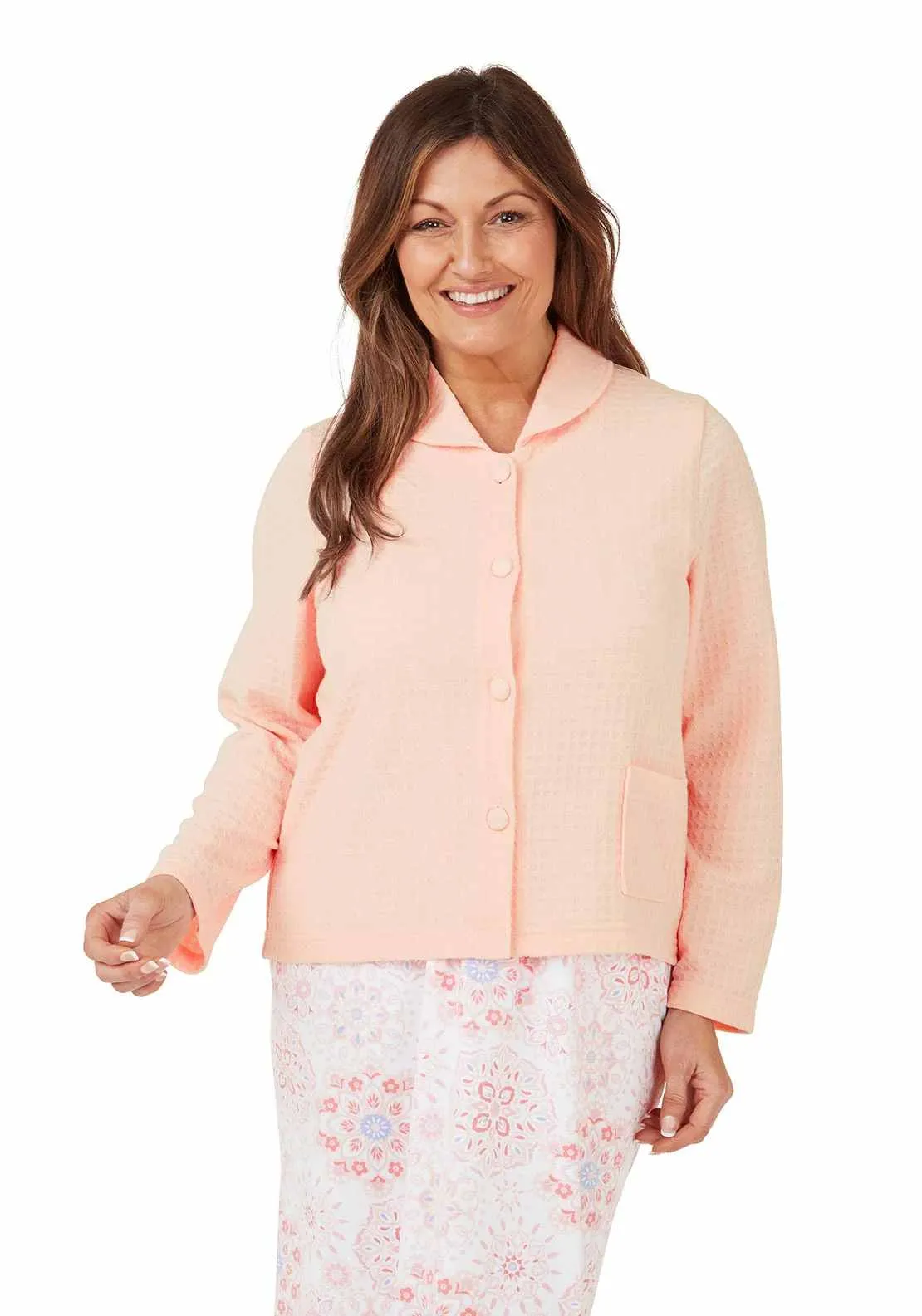 Waffle Bedjacket - Pink