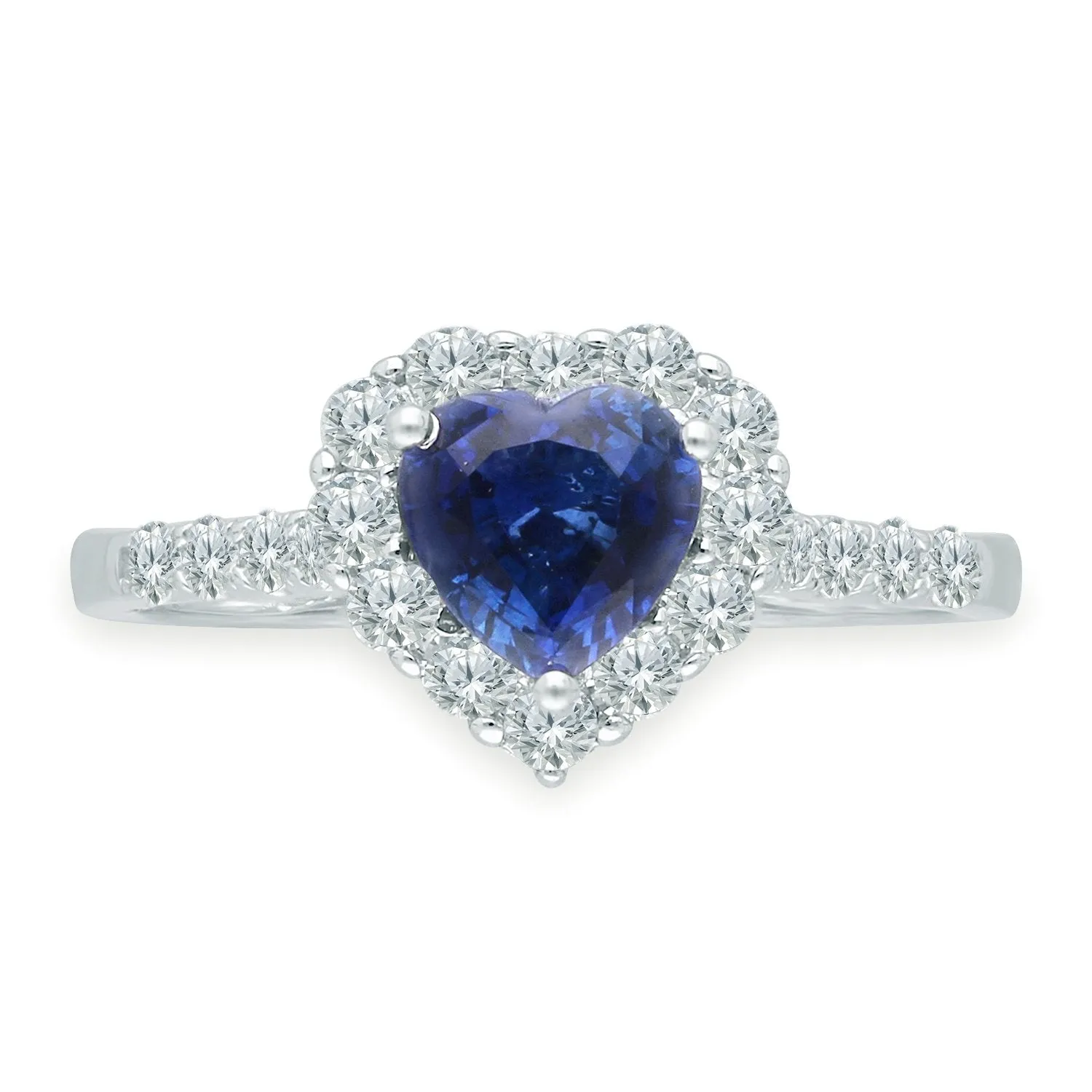 White Gold Ceylon Sapphire & Diamond Heirloom Ring