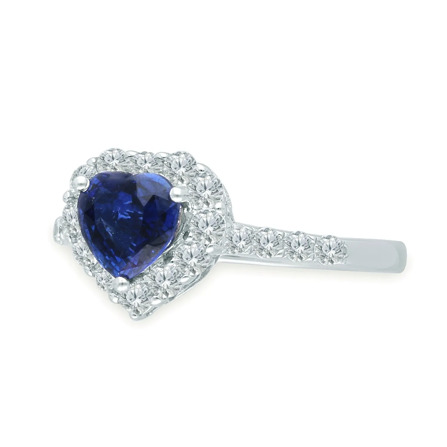 White Gold Ceylon Sapphire & Diamond Heirloom Ring