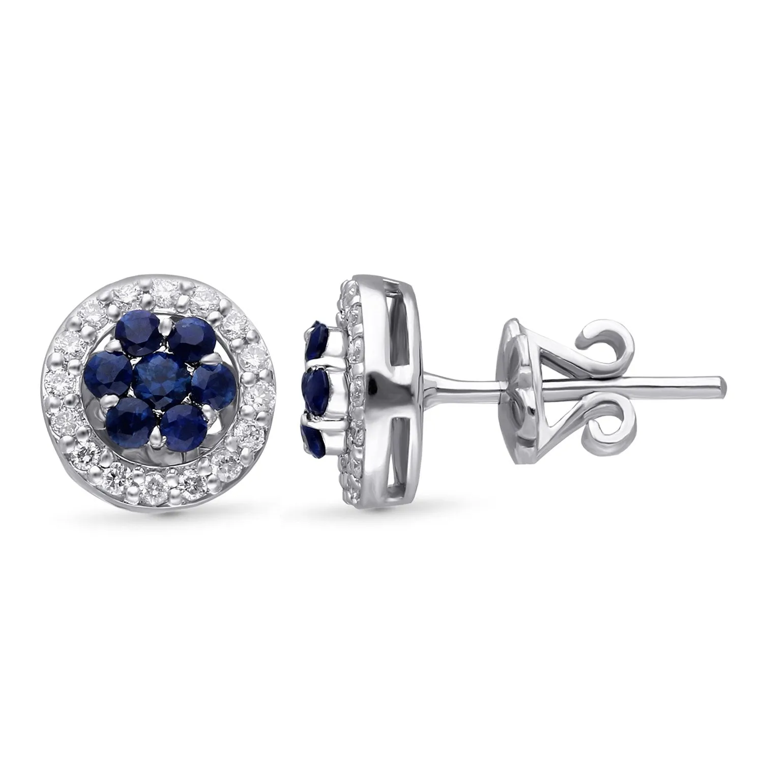 White Gold Sapphire & Diamond Heirloom Earrings