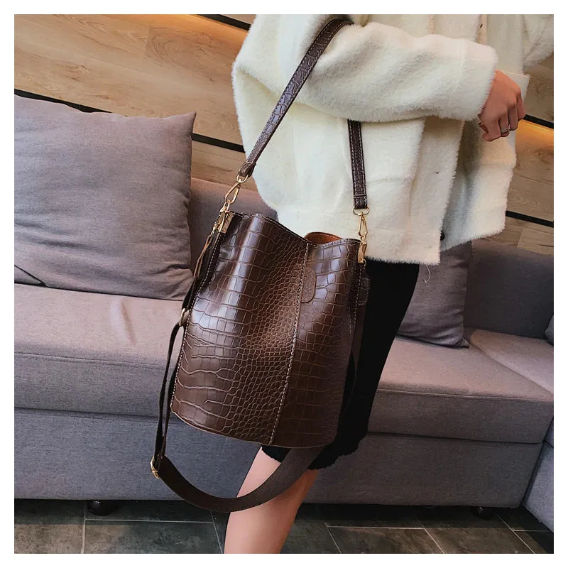 Women Shoulder Crocodile Crossbody Bag