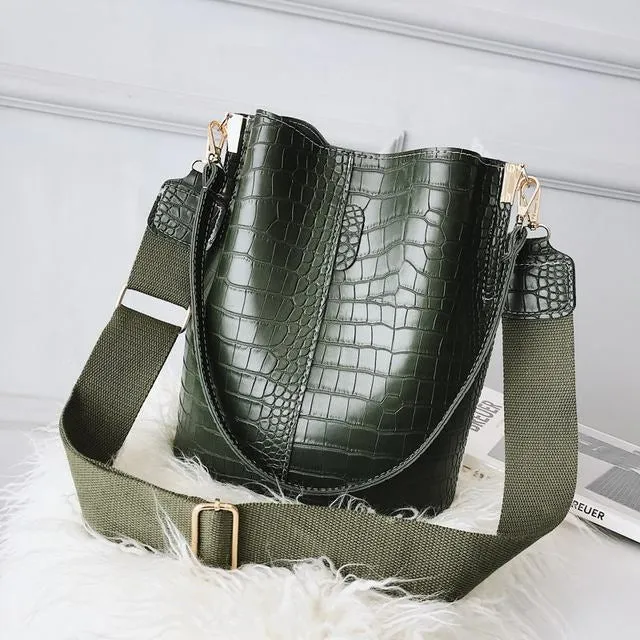 Women Shoulder Crocodile Crossbody Bag