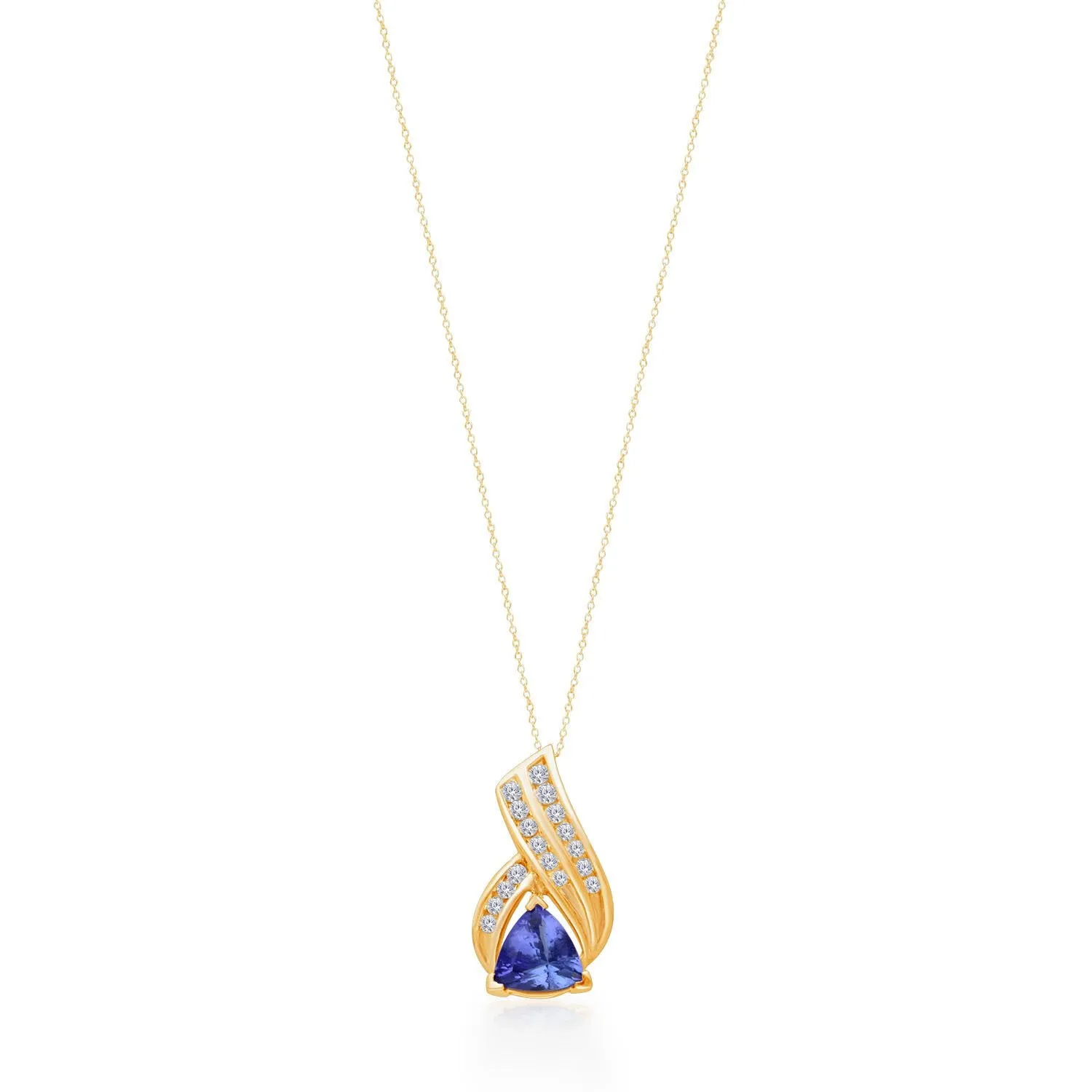 Yellow Gold Tanzanite & Diamond Heirloom Pendant