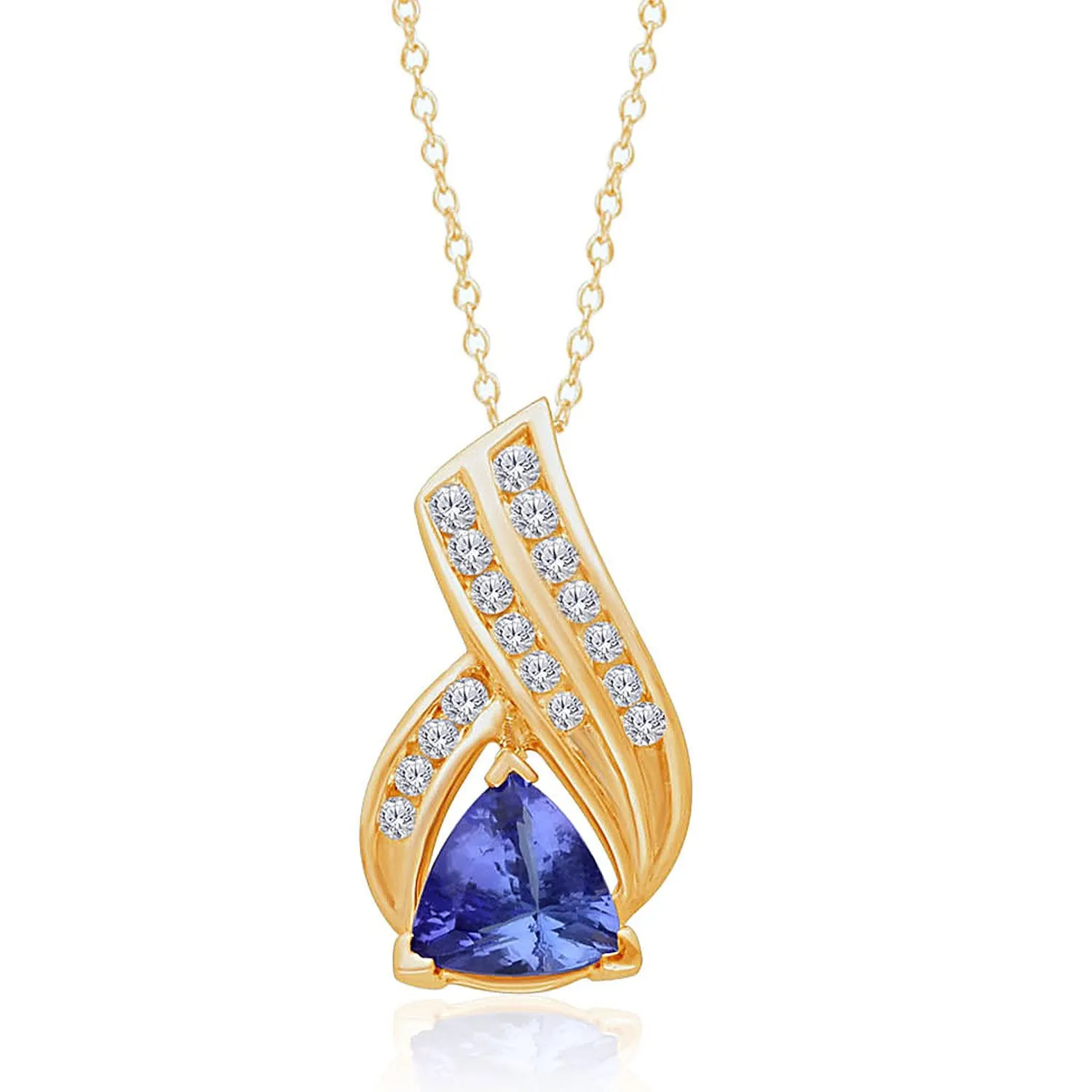 Yellow Gold Tanzanite & Diamond Heirloom Pendant