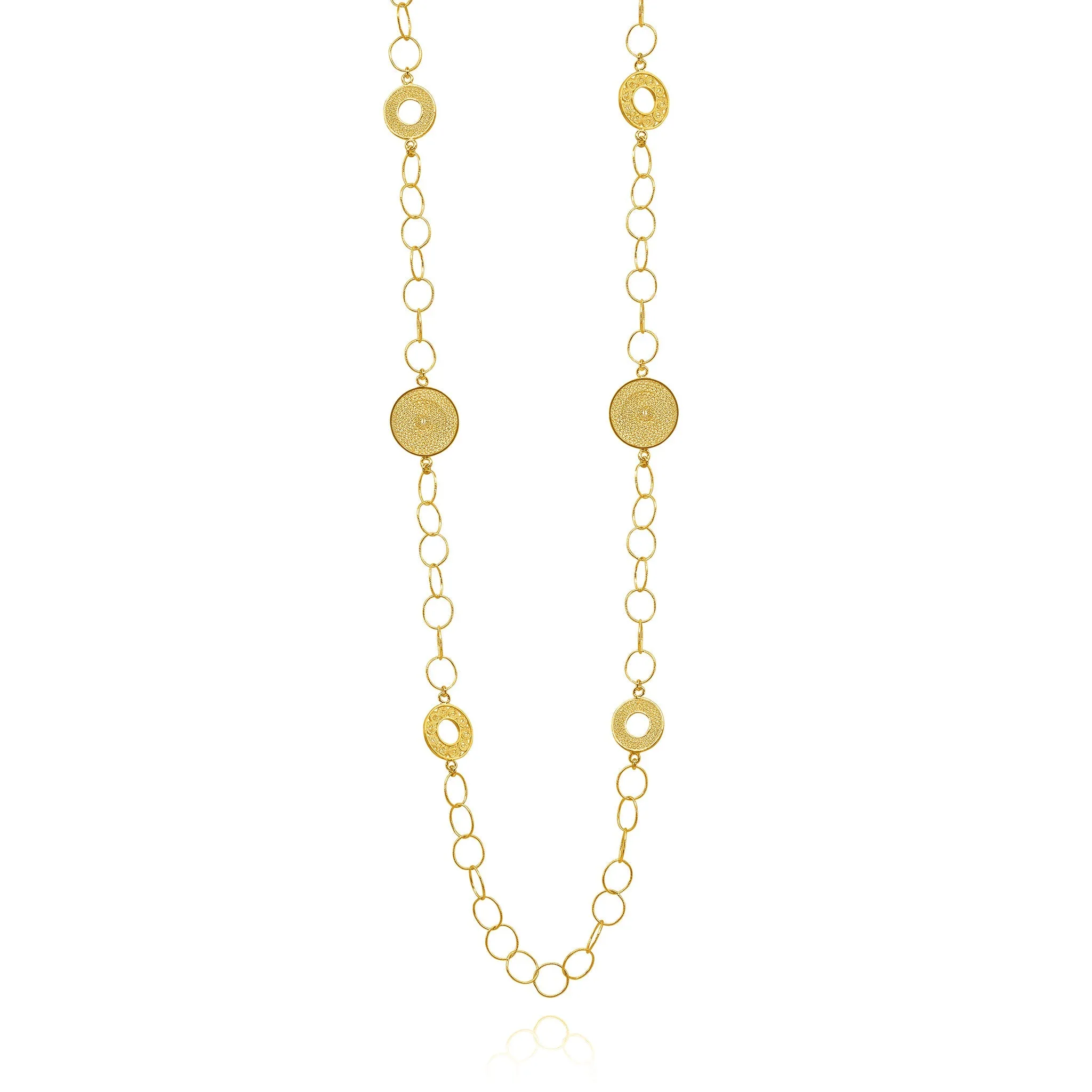 ZAYRA GOLD LONG NECKLACE FILIGREE